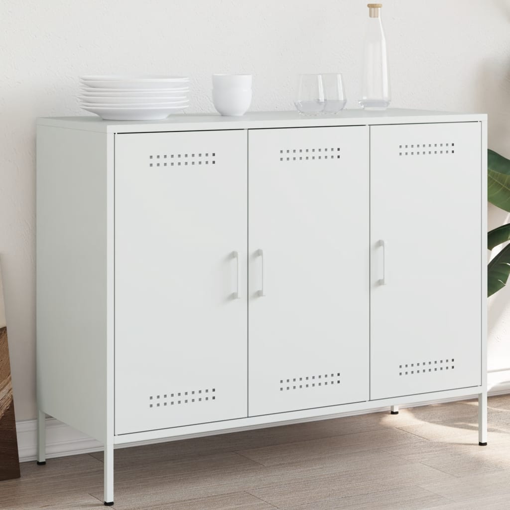 Credenza Bianca 100,5x39x79 cm in Acciaio 843029