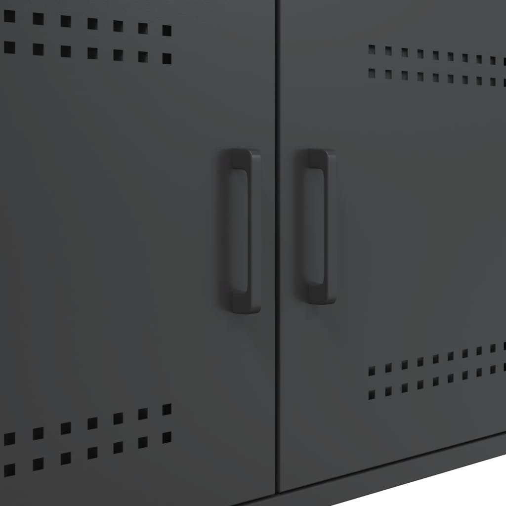 Tavolino da Salotto Nero 68x50x50,5 cm in Acciaio