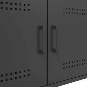 Tavolino da Salotto Nero 68x50x50,5 cm in Acciaio 843030