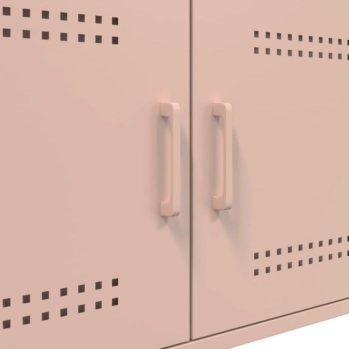 Tavolino da Salotto Rosa 68x50x50,5 cm in Acciaio 843031