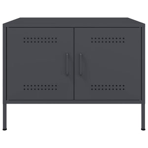 Tavolino da Salotto Antracite 68x50x50,5 cm in Acciaio