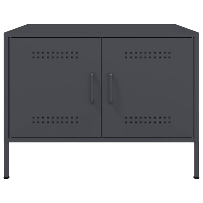 Tavolino da Salotto Antracite 68x50x50,5 cm in Acciaio