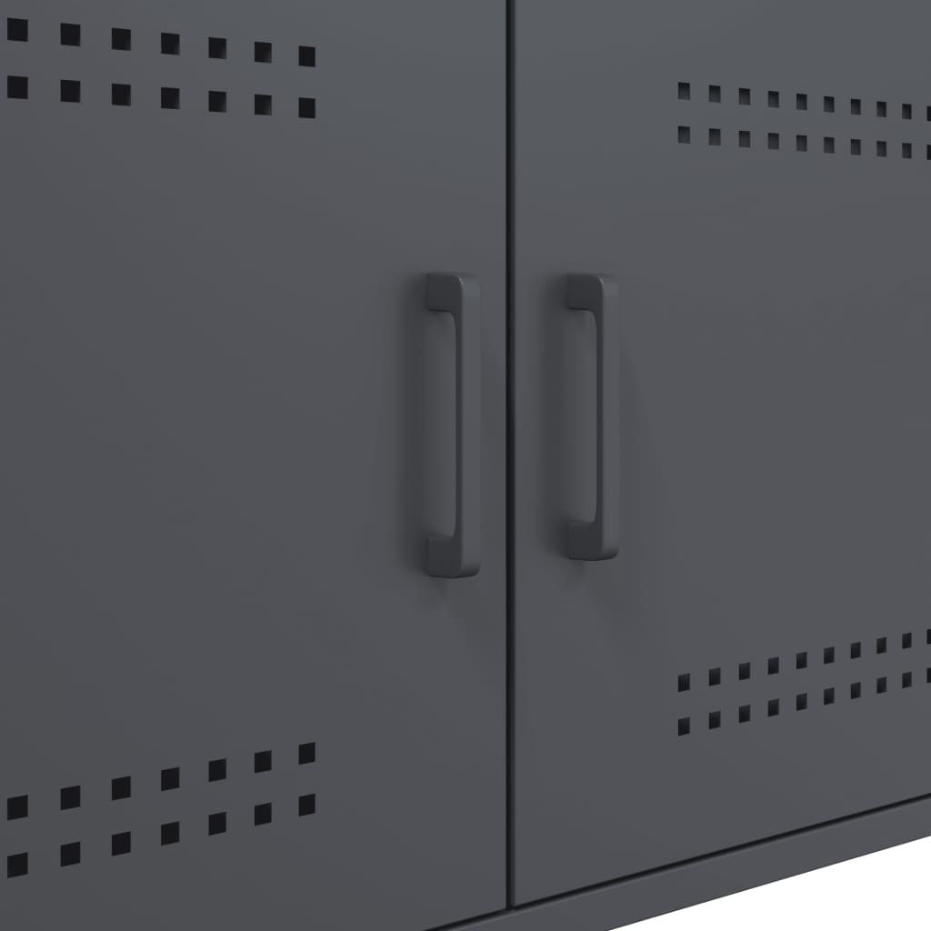 Tavolino da Salotto Antracite 68x50x50,5 cm in Acciaio