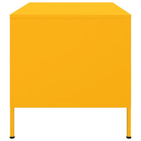 Tavolino da Salotto Giallo Senape 68x50x50,5 cm in Acciaio 843033