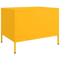 Tavolino da Salotto Giallo Senape 68x50x50,5 cm in Acciaio 843033
