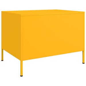 Tavolino da Salotto Giallo Senape 68x50x50,5 cm in Acciaio 843033
