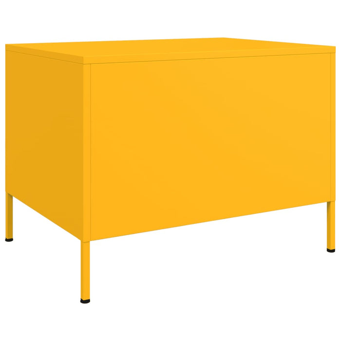 Tavolino da Salotto Giallo Senape 68x50x50,5 cm in Acciaio 843033