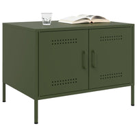 Tavolino da Salotto Verde Oliva 68x50x50,5 cm in Acciaio 843034