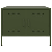 Tavolino da Salotto Verde Oliva 68x50x50,5 cm in Acciaio 843034