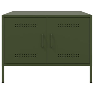 Tavolino da Salotto Verde Oliva 68x50x50,5 cm in Acciaio 843034