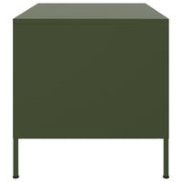 Tavolino da Salotto Verde Oliva 68x50x50,5 cm in Acciaio 843034
