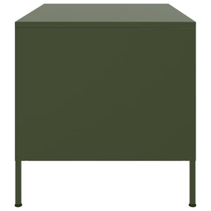 Tavolino da Salotto Verde Oliva 68x50x50,5 cm in Acciaio 843034