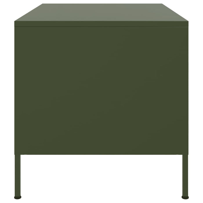 Tavolino da Salotto Verde Oliva 68x50x50,5 cm in Acciaio 843034