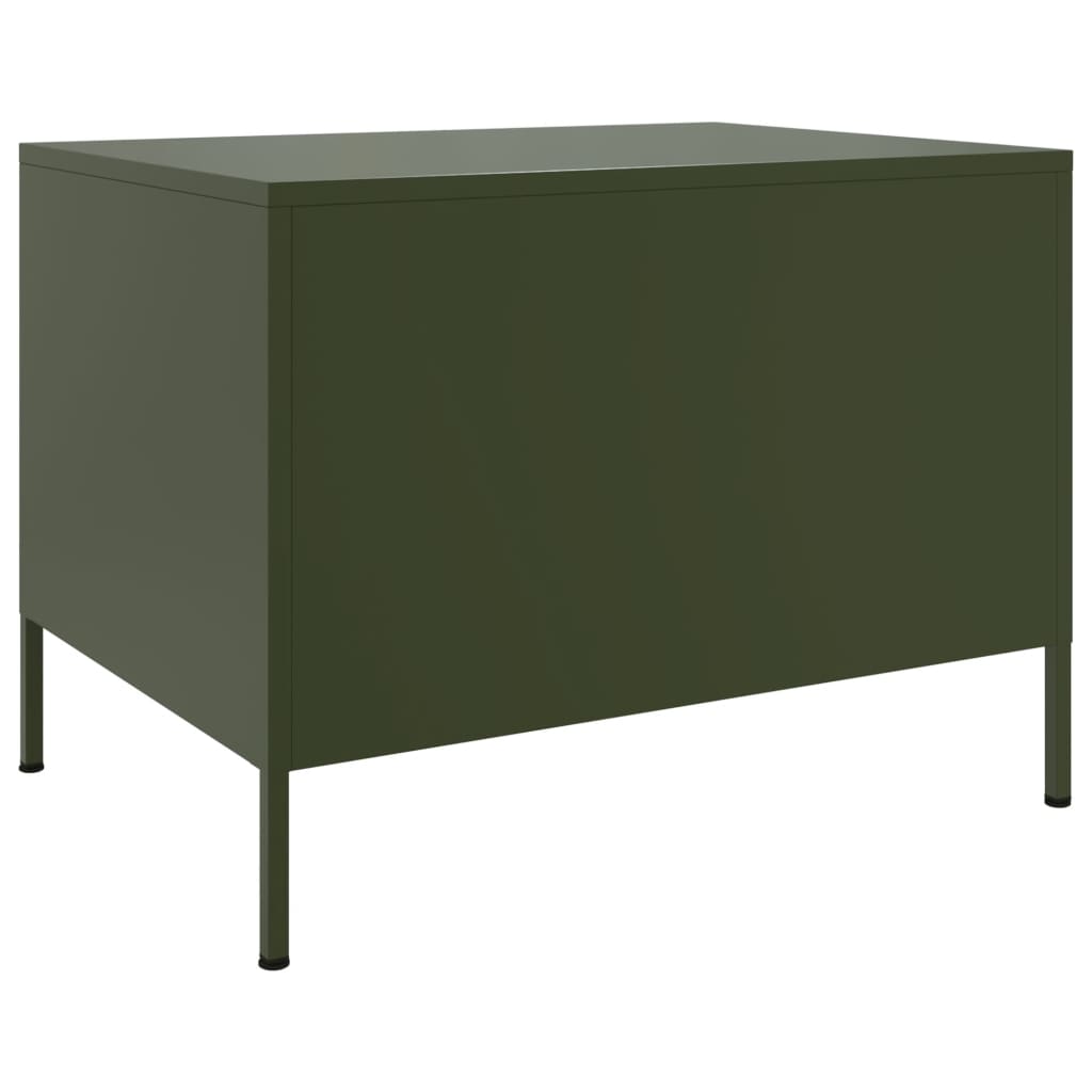 Tavolino da Salotto Verde Oliva 68x50x50,5 cm in Acciaio 843034