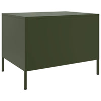 Tavolino da Salotto Verde Oliva 68x50x50,5 cm in Acciaio 843034