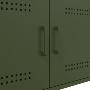 Tavolino da Salotto Verde Oliva 68x50x50,5 cm in Acciaio 843034