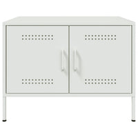 Tavolino da Salotto Bianco 68x50x50,5 cm in Acciaio 843035