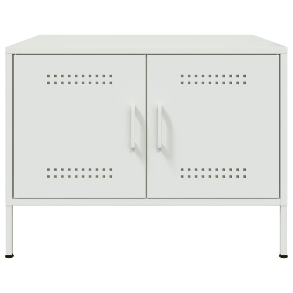 vidaXL Tavolino da Salotto Bianco 68x50x50,5 cm in Acciaio