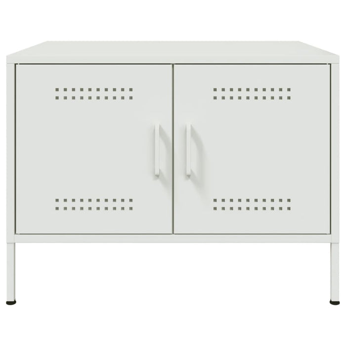 vidaXL Tavolino da Salotto Bianco 68x50x50,5 cm in Acciaio