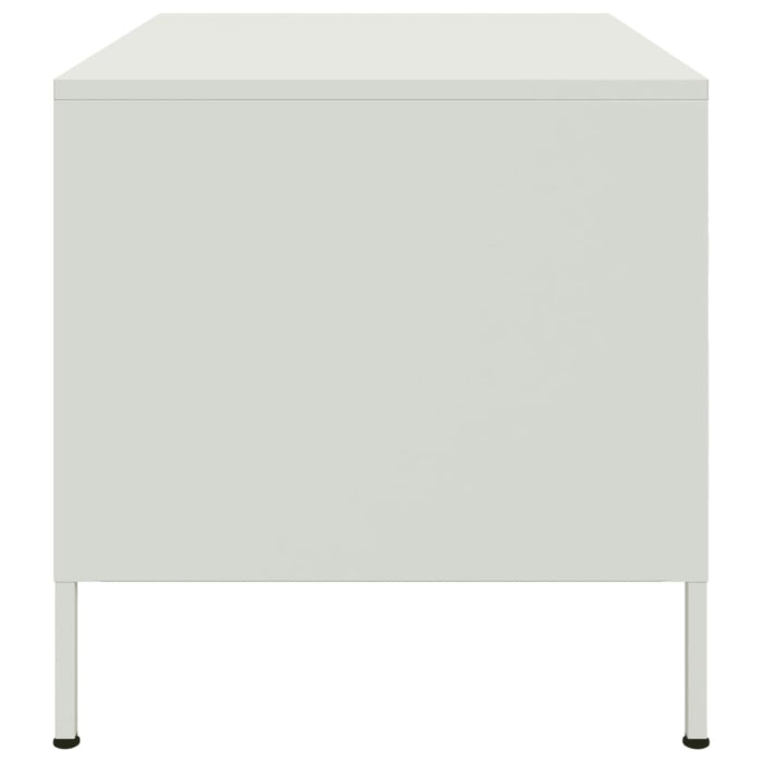 Tavolino da Salotto Bianco 68x50x50,5 cm in Acciaio 843035