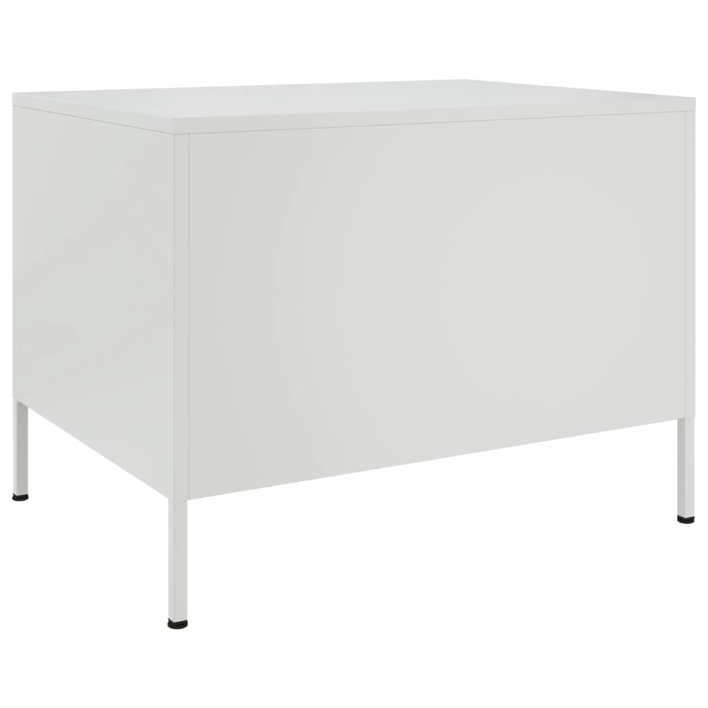 vidaXL Tavolino da Salotto Bianco 68x50x50,5 cm in Acciaio