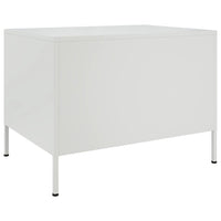 vidaXL Tavolino da Salotto Bianco 68x50x50,5 cm in Acciaio