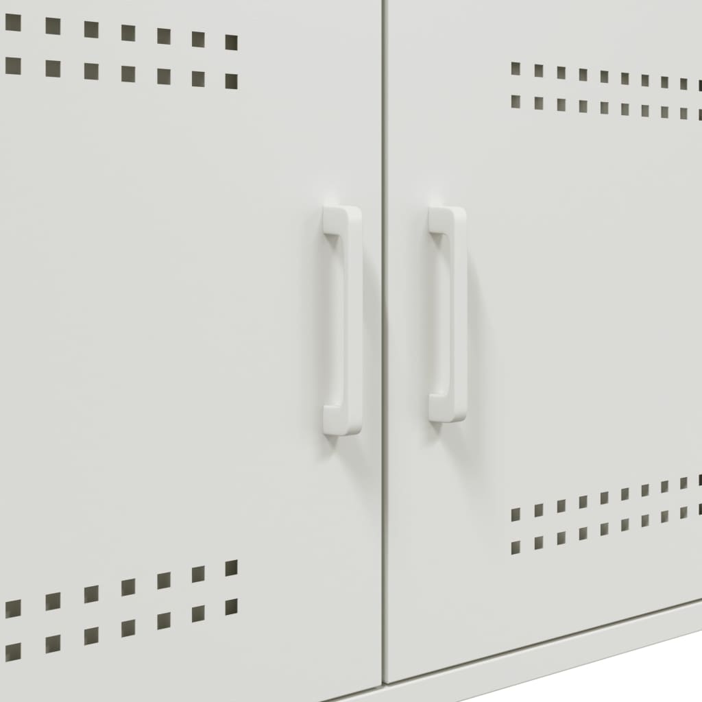 Tavolino da Salotto Bianco 68x50x50,5 cm in Acciaio 843035