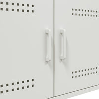 Tavolino da Salotto Bianco 68x50x50,5 cm in Acciaio 843035