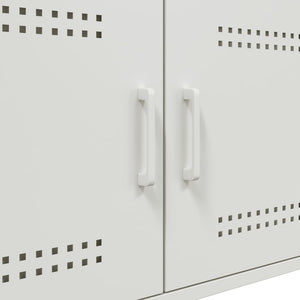 Tavolino da Salotto Bianco 68x50x50,5 cm in Acciaio 843035