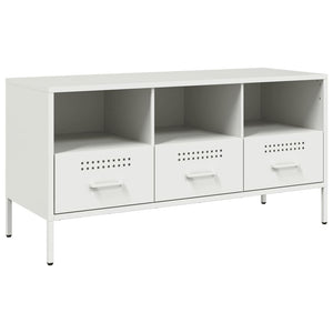 Mobile TV-Credenza TV-Console TV Bianco 100,5x39x50,5 cm in Acciaio 641013