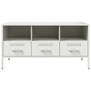 Mobile TV-Credenza TV-Console TV Bianco 100,5x39x50,5 cm in Acciaio 641013
