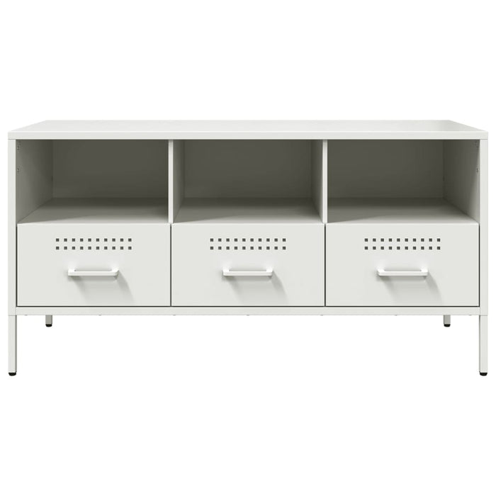 Mobile TV-Credenza TV-Console TV Bianco 100,5x39x50,5 cm in Acciaio 641013