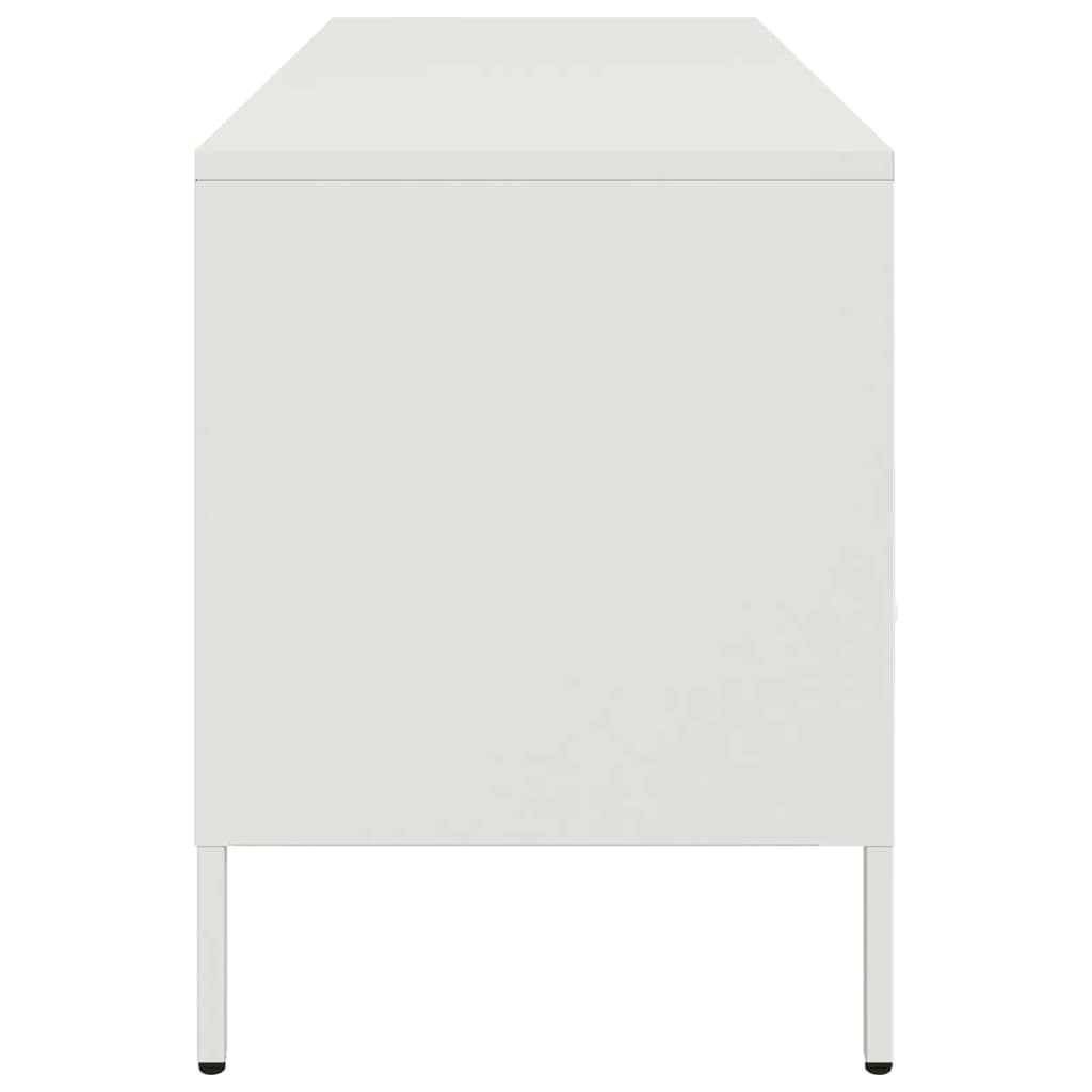 Mobile TV-Credenza TV-Console TV Bianco 100,5x39x50,5 cm in Acciaio 641013