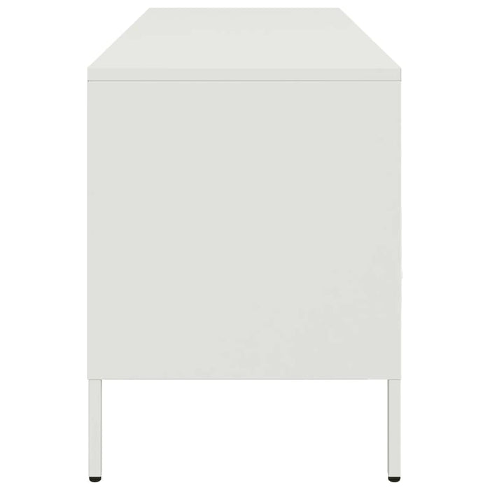 Mobile TV-Credenza TV-Console TV Bianco 100,5x39x50,5 cm in Acciaio 641013