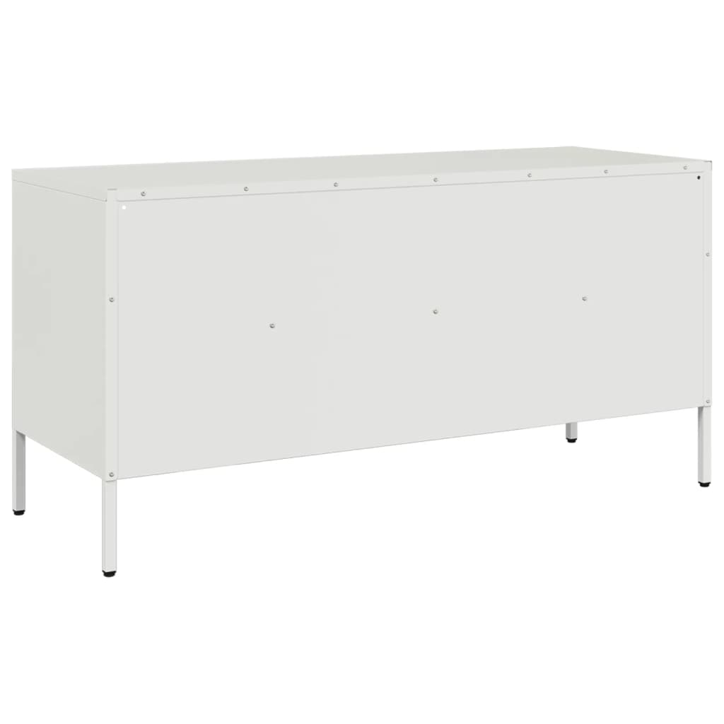 Mobile TV-Credenza TV-Console TV Bianco 100,5x39x50,5 cm in Acciaio 641013