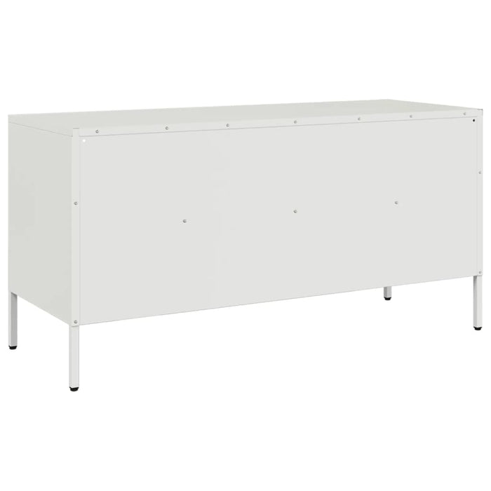 Mobile TV-Credenza TV-Console TV Bianco 100,5x39x50,5 cm in Acciaio 641013