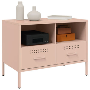 Mobili TV 2pz Rosa 68x39x50,5 cm in Acciaio