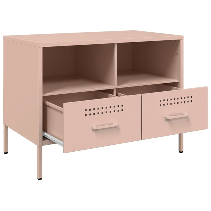 Mobili TV 2pz Rosa 68x39x50,5 cm in Acciaio
