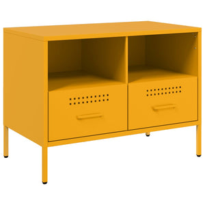 Mobili TV 2 pz Giallo Senape 68x39x50,5 cm in Acciaio 843049