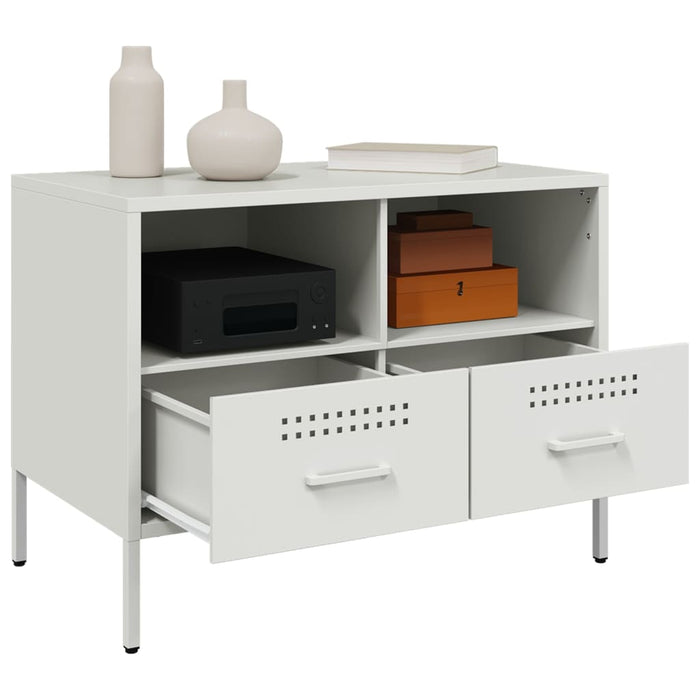 Mobile TV-Credenza TV-Console TV Bianco 68x39x50,5 cm in Acciaio 964459
