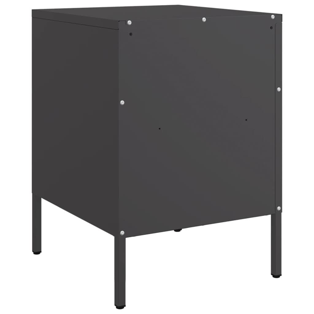 vidaXL Comodini 2 pz Nero 36x39x50,5 cm in Acciaio