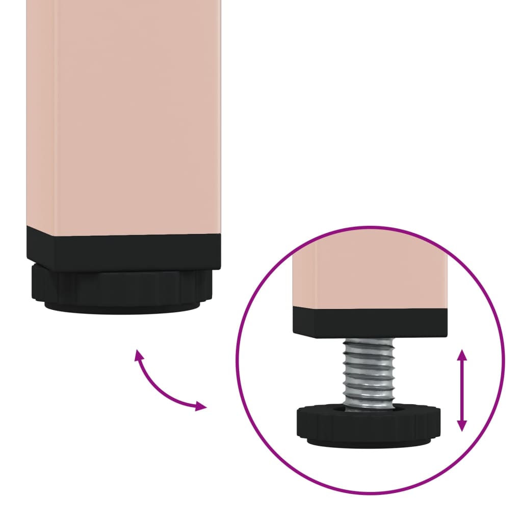 vidaXL Comodino Rosa 36x39x50,5 cm in Acciaio