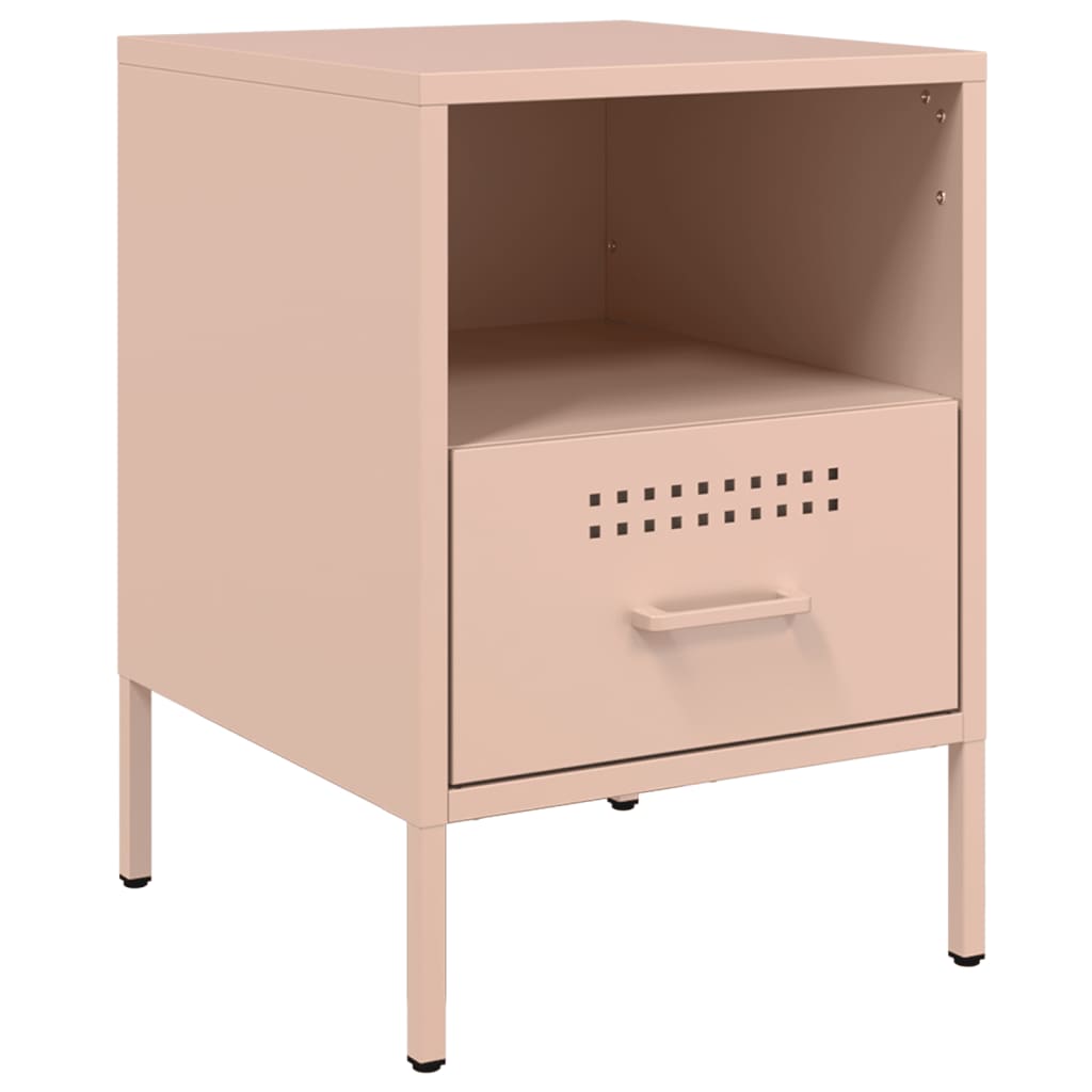 Comodini 2 pz Rosa 36x39x50,5 cm in Acciaio 843057