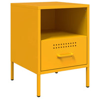 Comodini 2 pz Giallo Senape 36x39x50,5 cm in Acciaio 843061