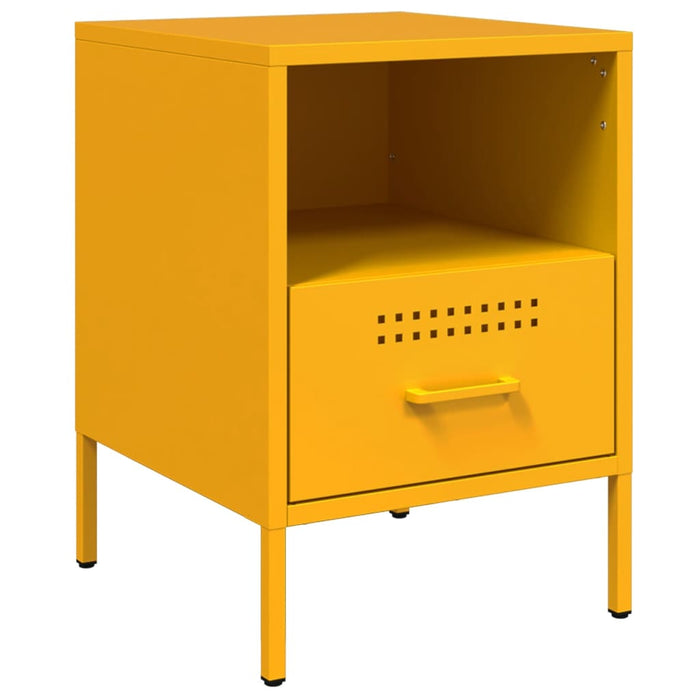 Comodini 2 pz Giallo Senape 36x39x50,5 cm in Acciaio 843061