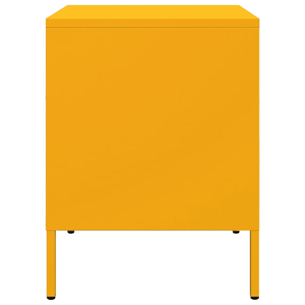 vidaXL Comodini 2 pz Giallo Senape 36x39x50,5 cm in Acciaio