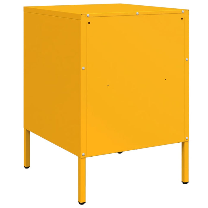 vidaXL Comodini 2 pz Giallo Senape 36x39x50,5 cm in Acciaio