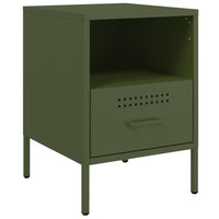 Comodini 2 pz Verde Oliva 36x39x50,5 cm in Acciaio 843063