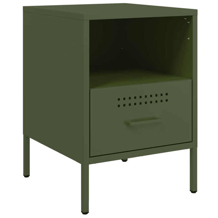Comodini 2 pz Verde Oliva 36x39x50,5 cm in Acciaio 843063
