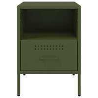 vidaXL Comodini 2 pz Verde Oliva 36x39x50,5 cm in Acciaio